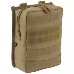 Brandit MOLLE Pouch Cross Organizer Zipper PALS Pocket Webbing Tactical Camel