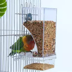 Hamiledyi No Mess Bird Feeders Automatic Parrot Feeder Drinker Transparent 