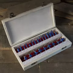 Router Bit Set, 24 Piece Kit With Shank And Wood Storage Case