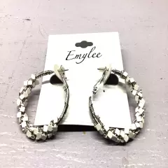 Emylee Abstract Beaded Statement Hoop Earrings