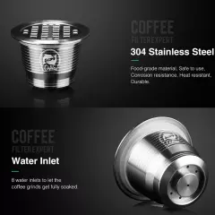 For Nespresso Stainless Steel Coffee Capsules Refillable Reusable Espresso Pods.