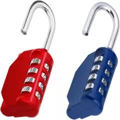 Combination Lock, （Two Locks） 4 Digit Outdoor Combination Padlock for Gym, Schoo