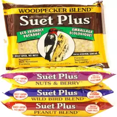 Variety Pack of 4 Flavors of Suet Cakes for Wild Birds 11 Ounces Each