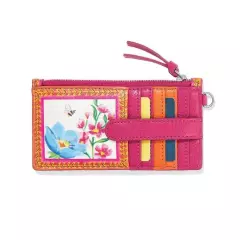 NWTag Brighton FRENCH GARDEN Floral Leather Card Pouch Wristlet MSRP $95