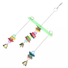 Pet Bird Swing Chew Toy Hanging Cage Multicolored Acrylic Wooden For Small M AD5