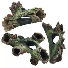  3PCS Decaying Trunk Aquarium, Betta Fish Ornament, Freshwater Ornament - 