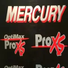 Mercury Optimax Pro Xs Outboard Engine Decals sticker silver & red