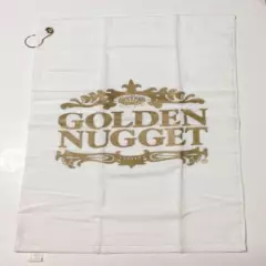 Golden Nugget Casino ~ 3 Golf Balls and Golf Towel Set ~ Sparkly Gold Logo ~ NIP