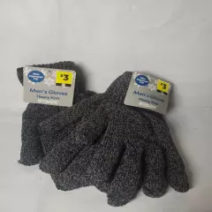 Mens Knit Gloves Grey Heavy Duty Mission Ridge