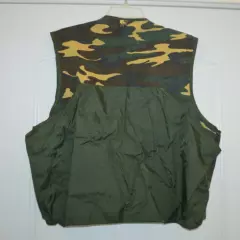 Vintage Mens Duck Bay Camouflage Shooting Hunting Button Vest Pockets Cotton XL