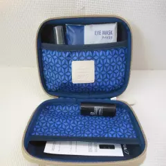 Globe Trotter ANA Airlines Amenity Travel Kit Gold Beige Hard Case