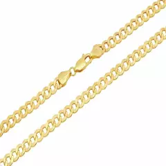 10k Yellow Gold Cuban Curb Link Chain Necklace 2.5mm-4.5mm Size 16"-30" Hollow