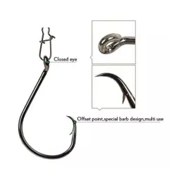 7/0 Quality Chemically Sharpened Offset Octopus Circle Fishing Hooks 500 Pack`