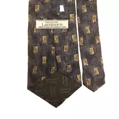 Gian Carlo Lamberti Silk Tie, Italy Blue Geometric Design