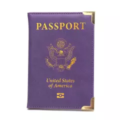 Luxury Coloured PU Leather Passport Cover Travel ID Holder Wallet Protector US/