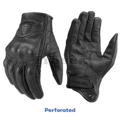 Motorcycle Gloves Retro Perforate Leather Motorcycle Waterproof Touch Screen AU