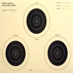 (50) RB-103 Official 100-Yard NMLRA Three Bull Rifle Target [17.5" x 22"] on tag