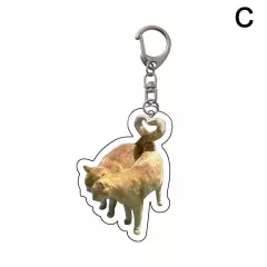 Vintage Cute Fun Toast CATS Acrylic Keychain Pendant N8W0