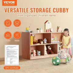 VEVOR Storage Shelf Tray Cabinet 5-Section Cubby Storage 2-Shelf for Home Schoo