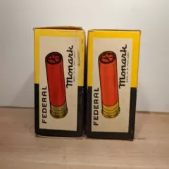 Lot Of 2 Vintage Federal Monark Target Load 12 Gauge Empty Shotshell Ammo Box