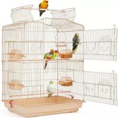 41’’ H Open Top Metal Bird Cage Parakeet Cage for Small Parrots Cockatiels Green