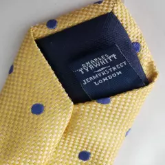 Charles Tyrwhitt London Yellow Blue Silk Tie