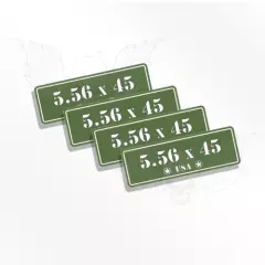 Ammo Can Decals 5.56x45 - 4 Ammo Can Stickers - 5.56 x 45 Ammo Can Labels OD