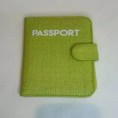 Miamica Designer Green Rattan Passport ID Case Cover Holder Travel Wallet