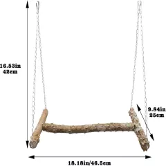 Large Bird Perch Swing Toy, Natural Pepper Wood Parrot Stand Toy,... 