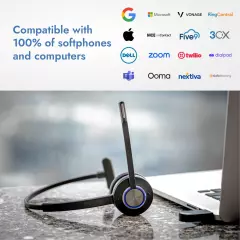 LH470 – Wireless Computer Headset with Microphone – Zoom and Teams Headset – DEC