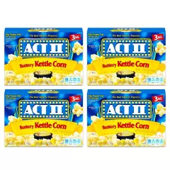 Act II Buttery Kettle Corn Microwave Popcorn 4 Boxes of 3 12 Bags Total