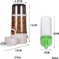 2Pcs/Set Automatic Bird Cage Feeder Bird Food Feeder Water Bottle with 