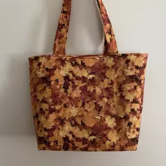 Handmade Fall Leaves Very Colorful Purse Tote Bag