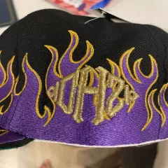 Kill The Hype Los Angeles KTHLA Lakers Purple Gold Flames Snapback Hat Brand New