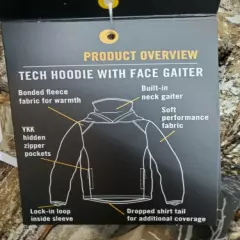 Men's REALTREE Edge Camo, Tech Hoodie w/ Built-In Face Gaiter 34/36