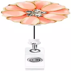 Orange Flowers Holder with ID Badge Camellia, Bling Rhinestone RN Badge Reel Ret