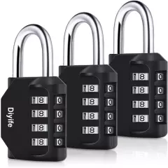 3 Pack Combination Padlock Outdoor, ® 4-Digit Combination Lock Waterproof, Water