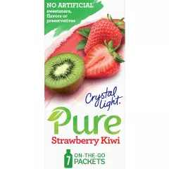 Crystal Light Pure Strawberry Kiwi Drink Mix, 7 On-The-Go Packets