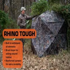 Hunting Blind Zipper-Less Door and Window System Realtree Edge Camouflage Design