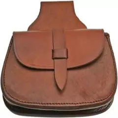 Pakistan Brown Leather Construction Medieval Belt Bag HS-4412