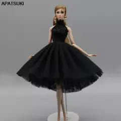 Black High Neck Ballet Dress For 11.5" Doll Outfits 1/6 Doll Accessories Clothes