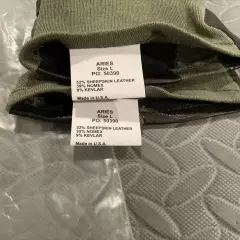 Wiley X Aries Made In USA Foliage Green NAVAIR Flight Gloves Large 2 Pair