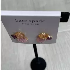 Kate Spade Cubic Zirconia Gold Tone Trio Multi Stone Cluster Stud Earrings