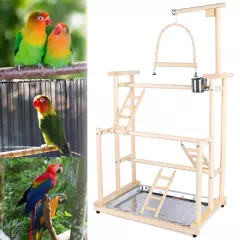 Pet Parrot Playstand Parrots Bird Playground Bird Play Stand Wood Perch Gym Play