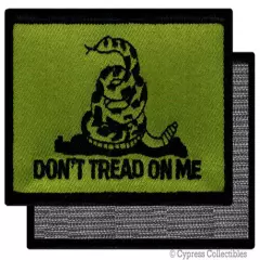 DON'T TREAD ON ME GADSDEN FLAG MORALE PATCH GREEN NEW w/ VELCRO® Brand Fastener