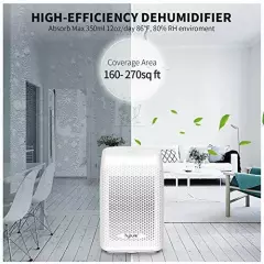 hysure Dehumidifier,2000ml Compact Deshumidificador 1200 Cubic 2000ml, White 