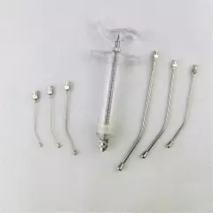 Veterinary Crop Feeding Kit - 6Pcs curved gavage tubes & 1Pc Syringe