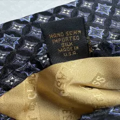 Robert Talbott Best of Class Men's 100% Silk Tie, Blue, Geometric Hand Sewn USA!