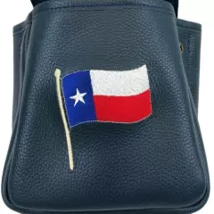 Genuine LEATHER SHOTGUN SHELL POUCH Skeet Sporting Clays Trap TEXAS FLAG Blue