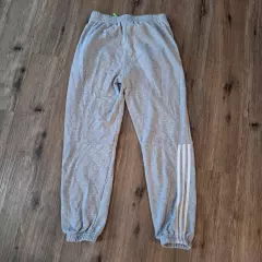 Adidas Youth Large 14/16 Gray 3 Stripe Joggers Warm Up Pants Boys Sweatpants B6